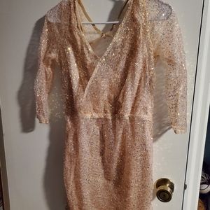 Seagirly | Dresses | Sequin V Neck Slim 
